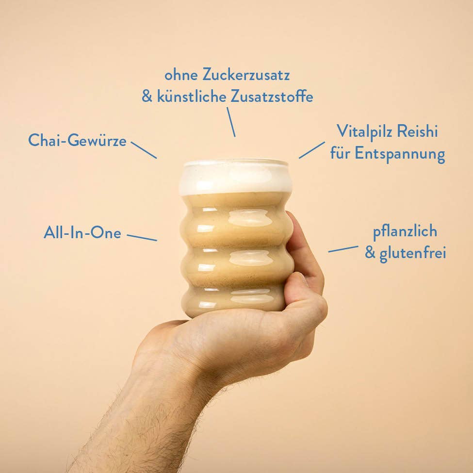 Blue Farm Chai Oat Latte mit dem Vitalpilz Reishi