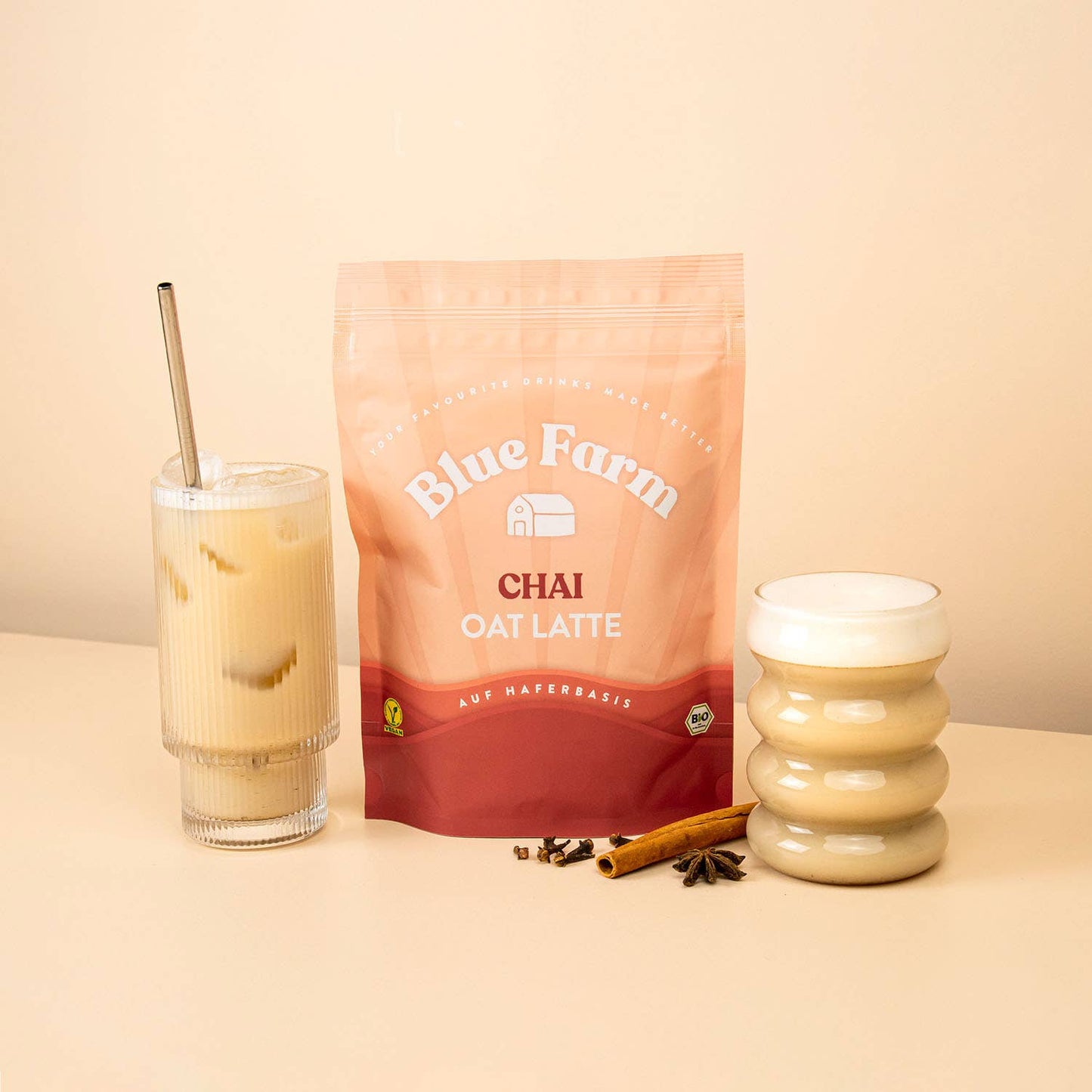 Blue Farm Chai Oat Latte mit dem Vitalpilz Reishi