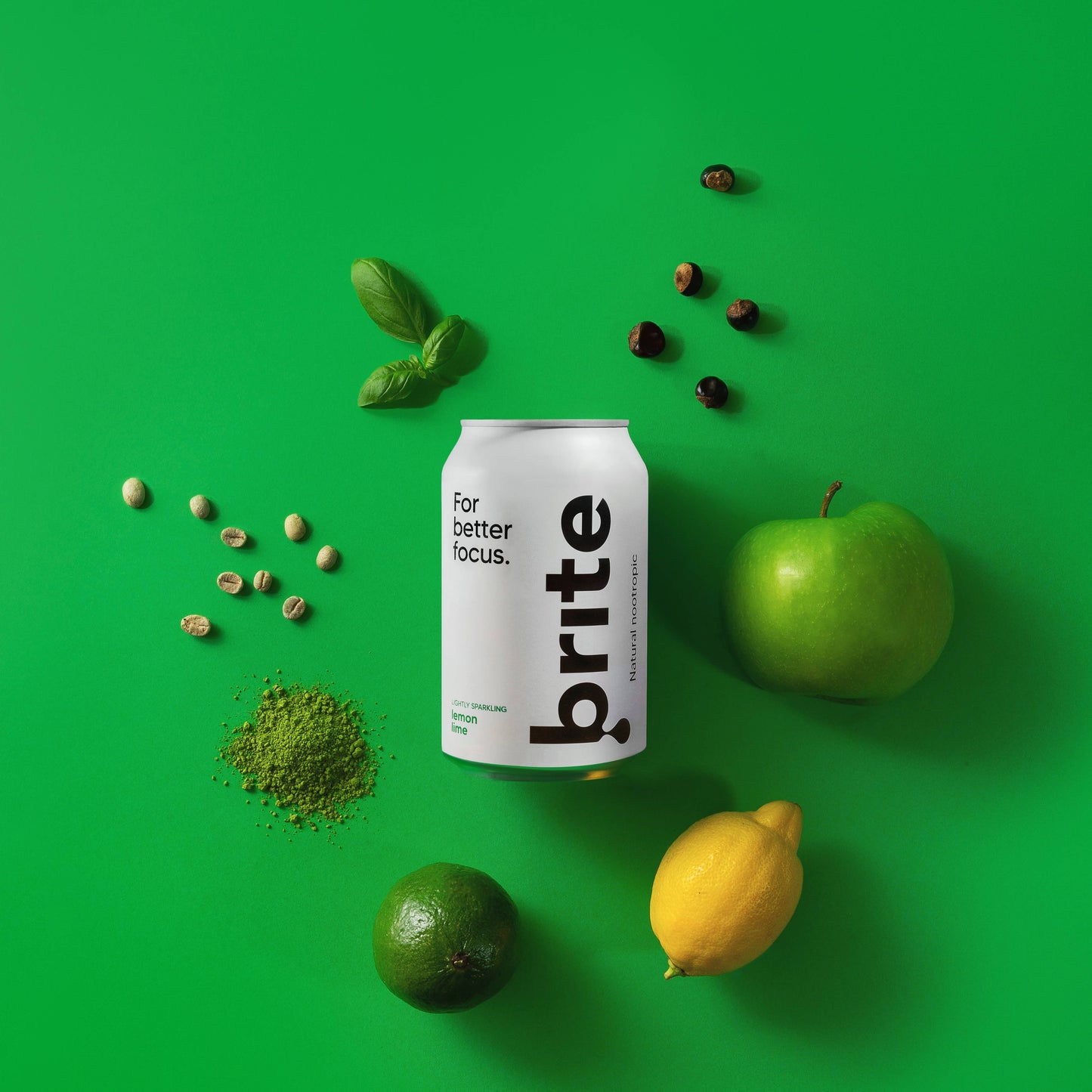 Brite Zitronenlimette. Konzentrieren Sie sich, ersetzen Sie Energy-Drinks und Kaffee.